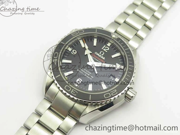 0423 Sleek Planet Ocean Professional Ceramic Bezel 42mm 1:1 MK Best Edition Silver Markers On SS Bracelet A 8085